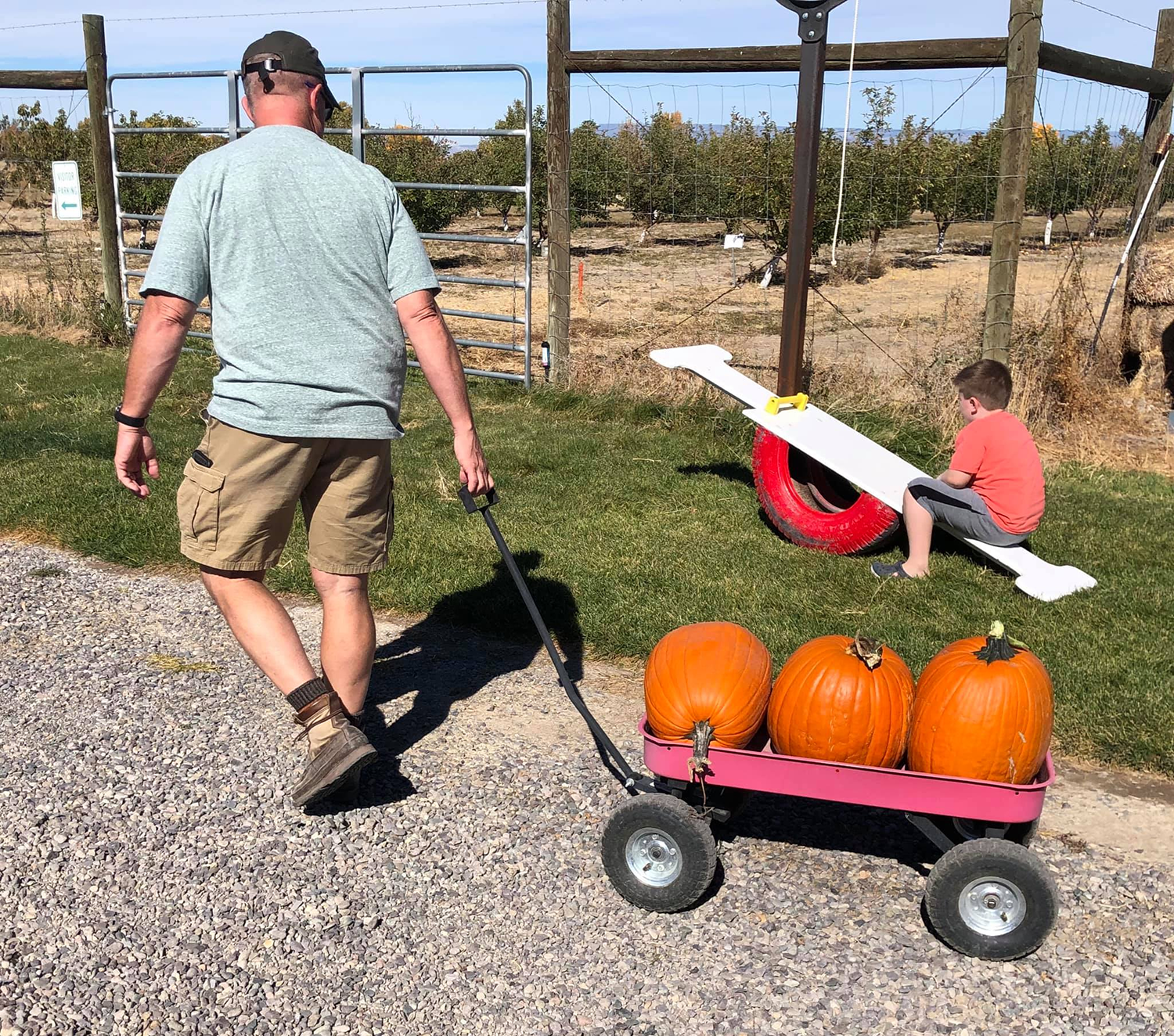 Wagon with Pumpkins