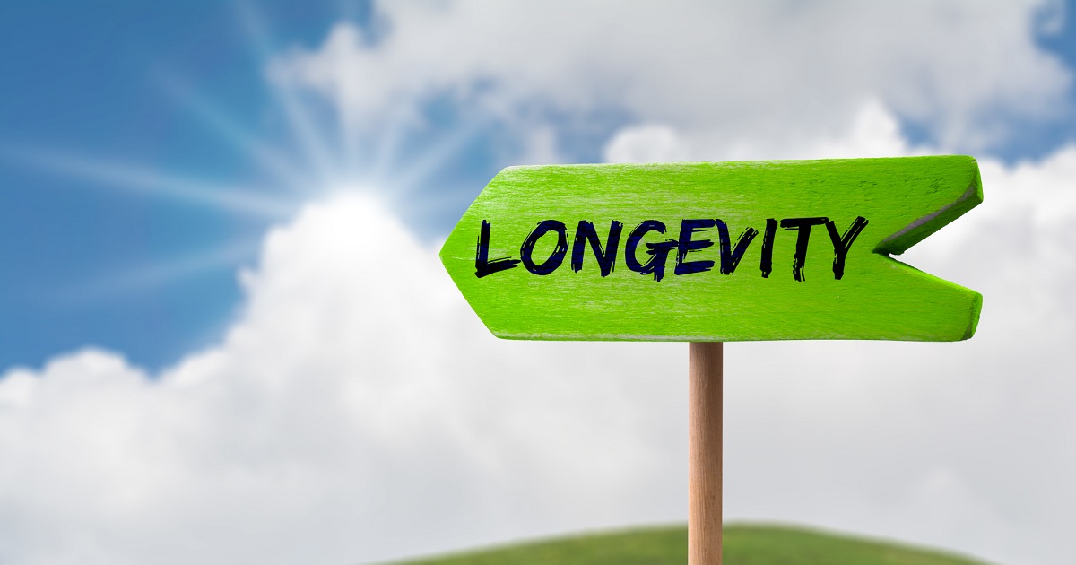 Arrow pointing with Longevity Sign